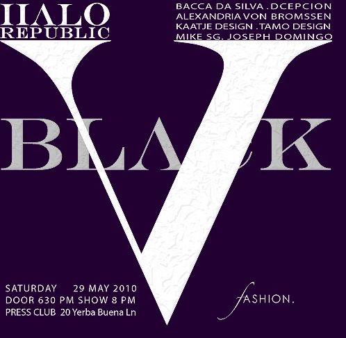 Halo Republic and Black V fashion show image of Black V flyer