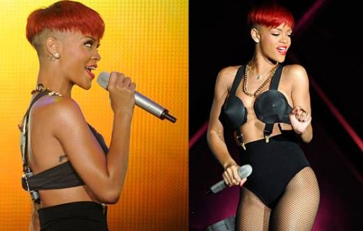 image of rihanna with a bowl cut