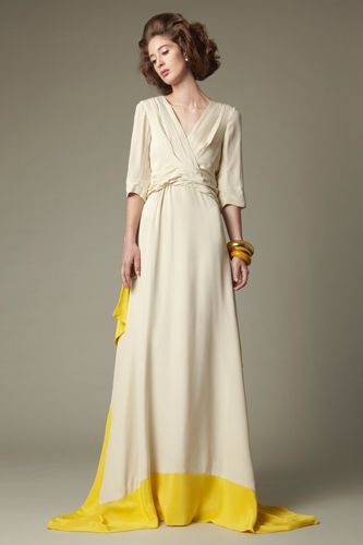 Chris Benz Resort 2011 yellow trim dress