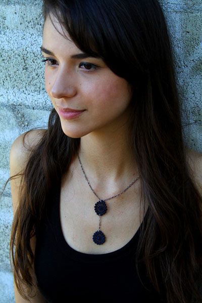 Leyna Lightman SoEx Lace Necklace in Dark Grey image of Leyna Lightman SoEx Lace Necklace in Dark Grey