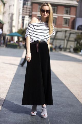 maxi skirt with belt