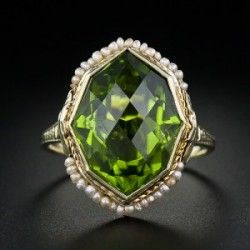 Gold Art Deco Peridot Ring image of Gold Art Deco Peridot Ring