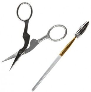 Tweezerman Brow Shaping Scissors and Brush image of Tweezerman Brow Shaping Scissors and Brush
