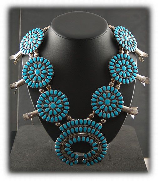 Vintage Navajo Squash Blossom Necklace image of Vintage Navajo Squash Blossom Necklace
