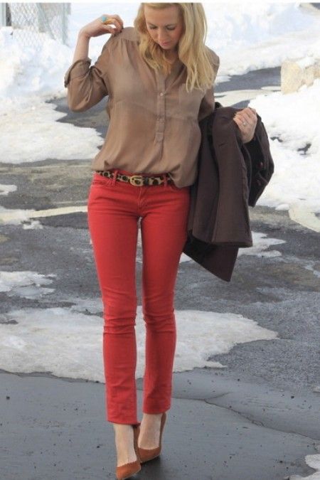 red pants camel shirt image of red pants camel shirt