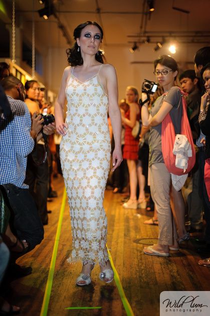 Violetta Vieux- crochet bridal gown -Viogemini- San Francisco Fashion Week 2011 - Couture wedding dresses- Laurel Schaffer- Downright red- stylebust