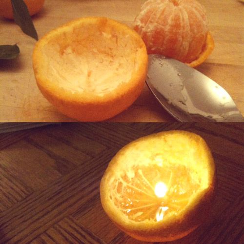 DIY Satsuma Orange candle