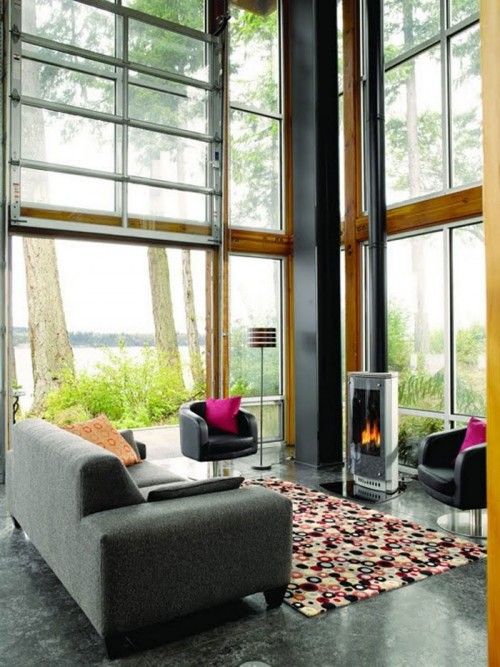 glass garage doors in living room image of glass garage doors in living room